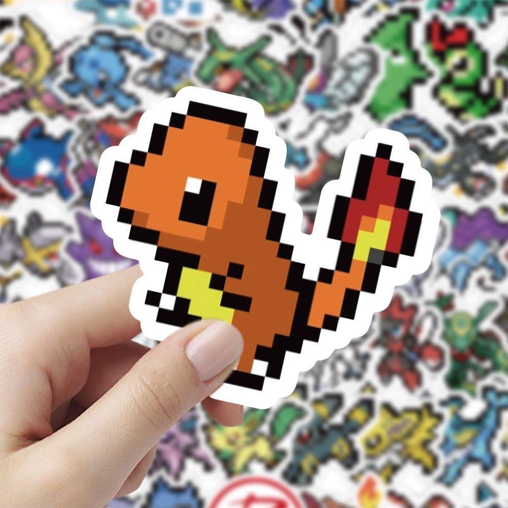 Tablet Cute Accessories - 60 Adet Piksel Pokémon Çıkartması Sevimli
